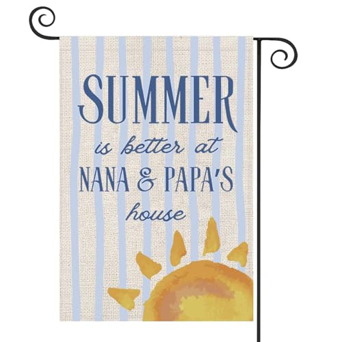 WCGXKO Summer Garden Flag Grandparents Yard Sign Outdoor Decor For Nana And Papa House (N And P Flag)
