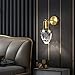LED Copper Wall Light Crystal Sconce Modern Flush Mount Wall Lamp, Luxurious Brass Wall Wash Lights with Animal Decoration for Living Room Bedroom Bedside Hallway Stairs
