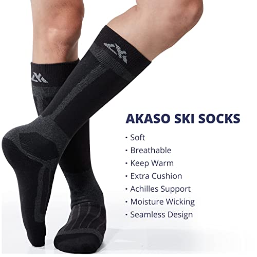 Akaso Warm Wool Ski Socks Mens Women Hiking Socks, Merino Snowboard Socks For Skiing Outdoor Cold Weather (1 Pair) #TOP5