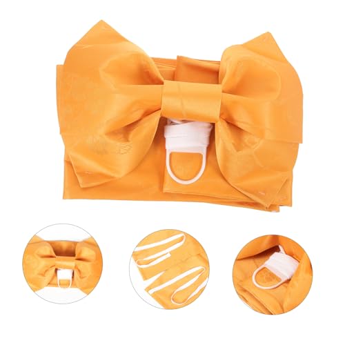 VANZACK Japanese Kimono Bow Belt Traditional for Women Vintage Wide Waistband with Elegant Bow Design Accessory for Kimonos and Ceremonial Outfits