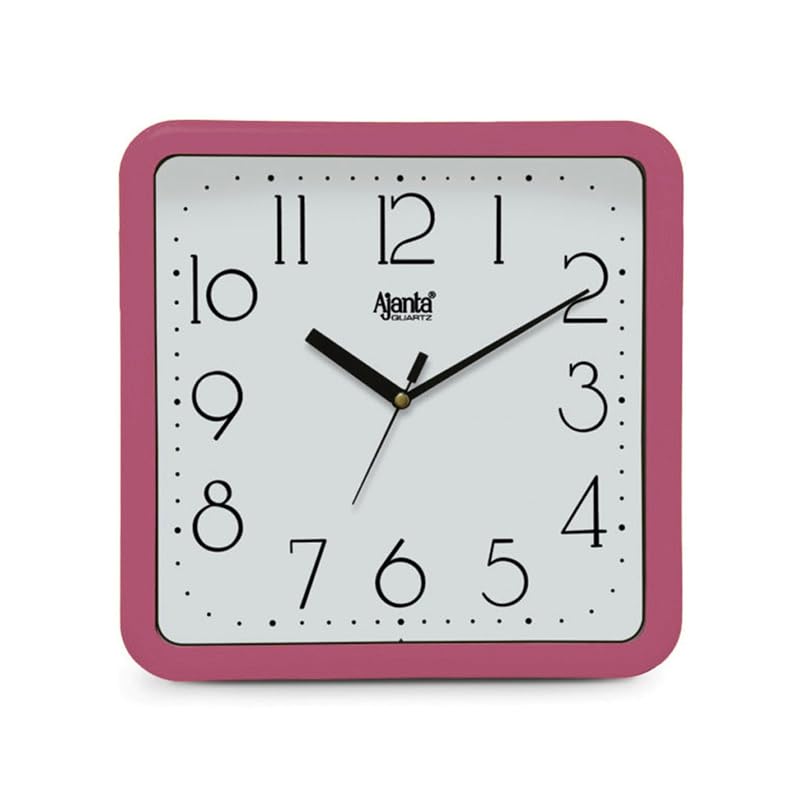 Image of Ajanta F-Series 9.4 Inches Analog Wall Clock for Home and Offices, Wall Watch (Pink), Plastic
