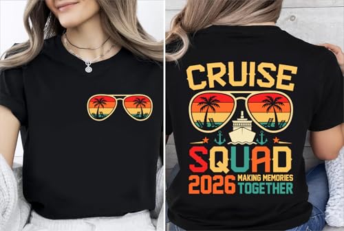 Family Cruise Shirts 2026 Cruise Squad 2026 Shirt V Neck Funny Summer Vacation T-Shirt