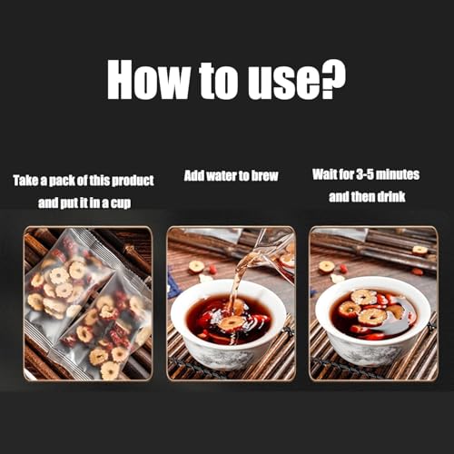 150g Formula Ginseng Six Treasure Tea, Natural Liver Detox Chinese Kidney Cleansing Tea, Chinese Herbal Kidney Tea Bag for Men - Image 2