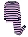 Leveret "Purple & Navy" Striped 2 Piece Pajama Set 100% Cotton (Size 6M-5T) (3 Toddler, Purple & Navy)