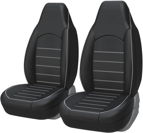 TaoieWkolt para VW UP, Funda Asiento Coche Delantero, Juego de Protectores de Asiento de Cuero Transpirable Universa, Cojin Asiento Coche, Cuero PU,C-Gray Line