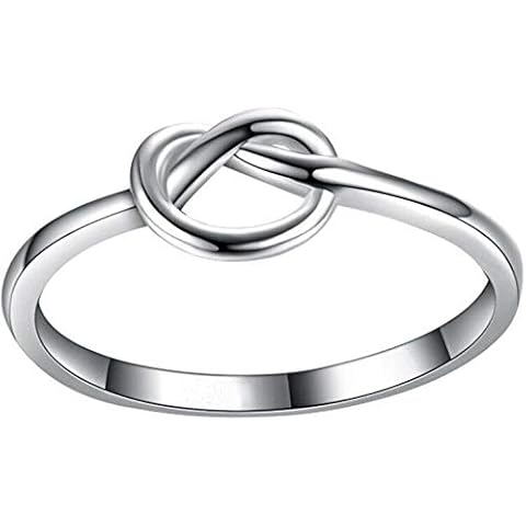 Kingray Jewelry Stainless Steel Love Knot Friendship Promise Ring Size 3-13 (Silver, 5) Cover