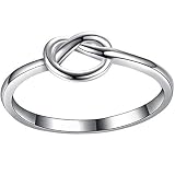 Kingray Jewelry Stainless Steel Love Knot Friendship Promise Ring Size 3-13 (Silver, 6)