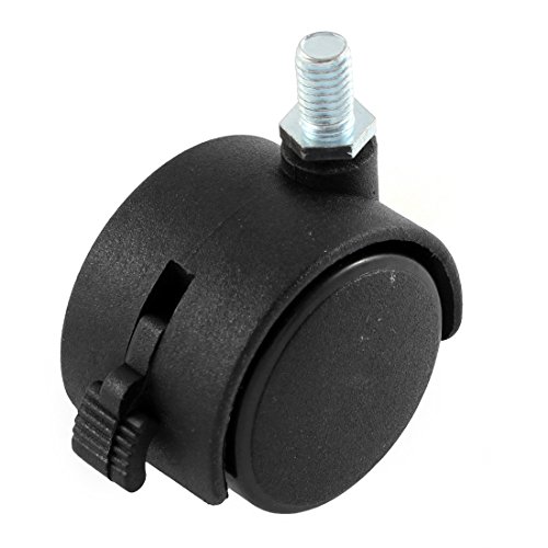 uxcell A15060400ux0019 Chairs 5/16 Threaded Stem 1.6 Dia Twin Wheel Swivel Caster with Brake