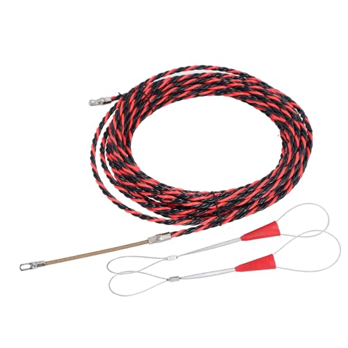 Infilatore di Fili Elettrici Estrattore di Fili Elettrici a Testa Piatta Nastro per Pesci Estrattore per Cavi Estrattore Manuale per Cavi con Guanti e Fascette per la Posa dei