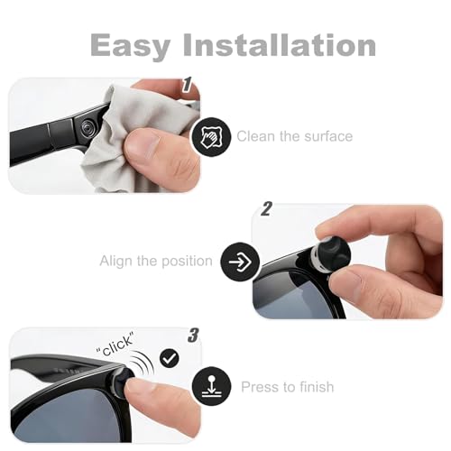 4Pcs LED Light Blocker Stickers for Ray-Ban Meta, Light Cover for Meta Smart Glasses (Wayfarer, Skyler, Oakley, HSTN), Self-Adhesive Lens Protector Blocking Cover Stickers by kicder - Image 4