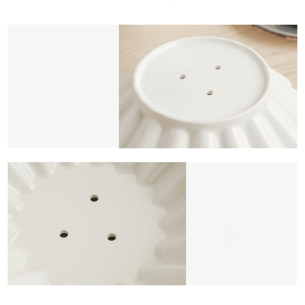 Portafrutta in Cristallo Decorativo Ciotola for Frutta in Ceramica scolabile, Base Rimovibile, Grande capacità, Facile da Pulire, Cucina, Soggiorno
