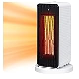 CENAP Heizlüfter Energiesparend Leise, 1200W Keramik HeizlüFter HeizlüFter FüR Badezimmer Energiesparend, 3 Modi Heizstrahler Wohnzimmer Schlafzimmer 70°Oszillierende,White