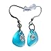 Light Blue Sea Glass Earrings Small 0.5 Inches Nautical Ocean Coast Hawaiian Foam Beach Handmade Mermaid Tears Jewelry for Women and Girls Gift Under 20 Dollars