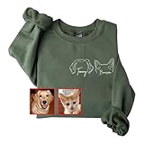 GODMERCH Custom Dog Ears Sweatshirt, Line Art Dog Ears Sweatshirt, Custom Dog Photo Sweatshirt, Dog