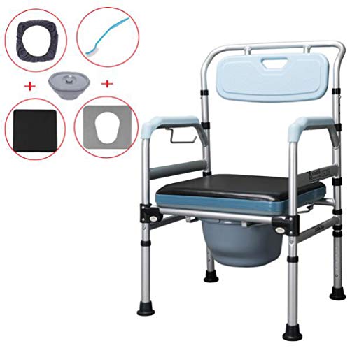 Silla perforada LQ&XL, silla de inodoro plegable, silla de inodoro junto a la cama para adultos, silla de ducha, ligera con decoración