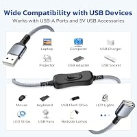 RUXELY USB A Stecker auf Buchse VerlängerungKabel mit Ein-/Ausschalter 1M – Ansicht 7
