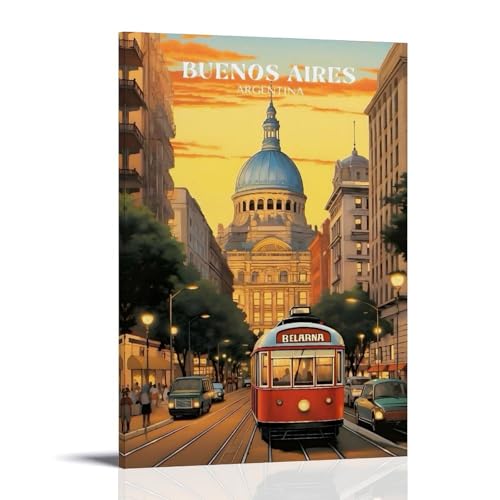 Impression sur toile vintage Buenos Aires pour s'évader depuis sa chambre
