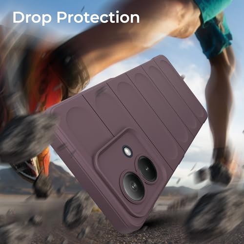 Image of A rtistque Liquid Silicone Stripes Back Cover Case for Motorola G84 5G | with Camera Protection | with Inner Fabric | Anti Slip Grip | AirBag Case - Purple