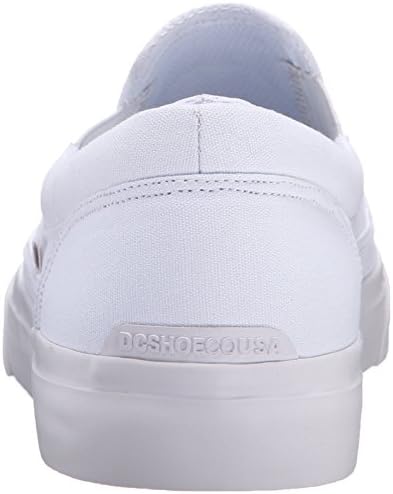 DC Men's Trase Slip-On TX Skate Shoe, White/White, 9.5 M US | Image 2