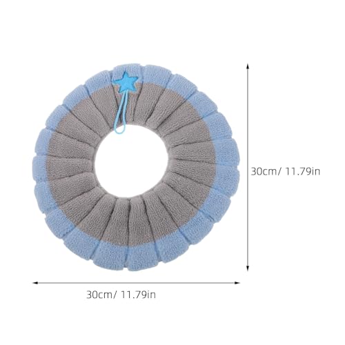 Kisangel 4pcs Reusable Toilet Seat Cover Pads with Knitted Polyester Construction and Handle Design, Comfortable Warm Plush Toilet Cushion Pad for Home and Travel Use, Washable