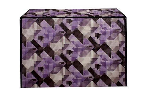 Image of Stylista Waterproof Front Load Washing Machine Cover Compatible for Haier 8 kg, Chekered Pattern Magenta