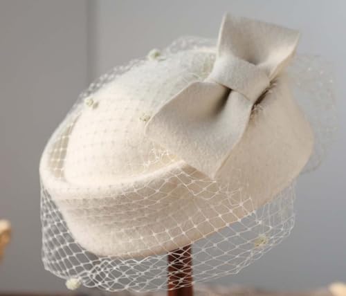 Sheliky SH7037 Pillbox Hat Fascinator Beret Wedding Party Top Hat Church Wool Hat thumb #3
