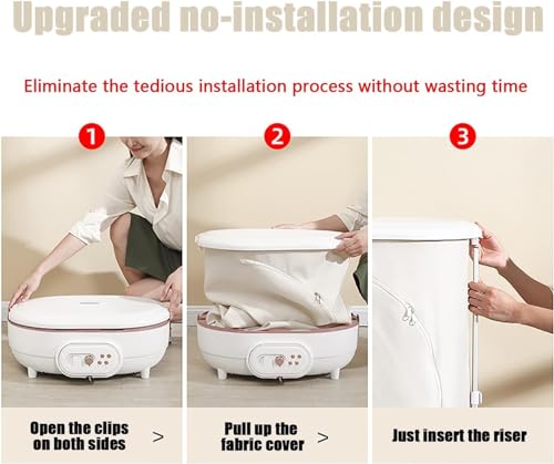 Foldable Electric Clothes Dryer,4IN1 Heated Laundry Drying Rack Machine,6H Timing, Portable Heater,220V Small Household Dryer With Dustproof Curtain