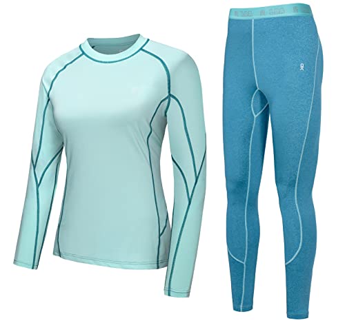 Little Donkey Andy Biancheria Intima Termica Morbida da Donna Long Johns Set Active Performance Top & Bottom Base Strato Blu L