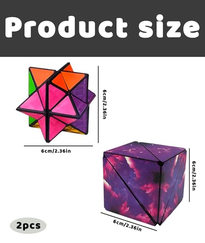 Image of 2pcs Magnetic Cube Puzzle, Infinity Cube 3D Puzzle for Kids and Adults, Educational Toy, Fidget Sensory Game for Creative Mind