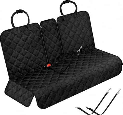 Ekisemio Dog Car Seat Cover for Back Seat, Waterproof 600D Oxford Pet Seat Protector for Cars SUVs Trucks, Heavy Duty Non-Slip Rear Bench Cover, Machine Washable Scratchproof - Black by Ekisemio - Used condition - US$16.03