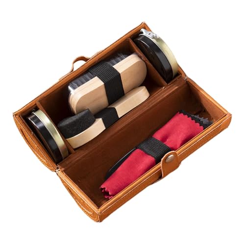 PawwJoy Kit de esmalte de zapatos con cepillo negro aceite incoloro para zapatos, botas, kit de cuidado de brillo, Juego de 7 piezas, Talla única