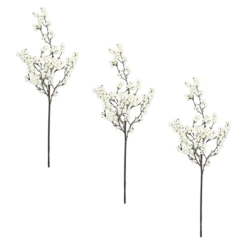 Worth Imports 22" Berry Spray, White, Set of 3