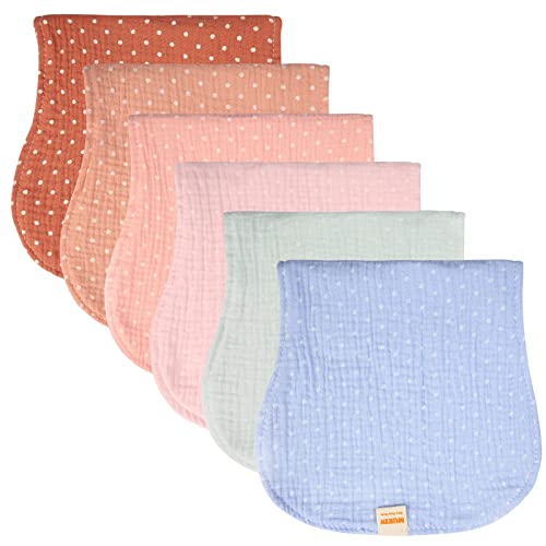 Image of MUKIN Baby Burp Cloths - Cotton Burp Clothes for Unisex Babies Girls or Boys in Neutral Rainbow Colors. Newborn Large Burp/Spit Up Rags in Bulk. (Assorted Colors 1)