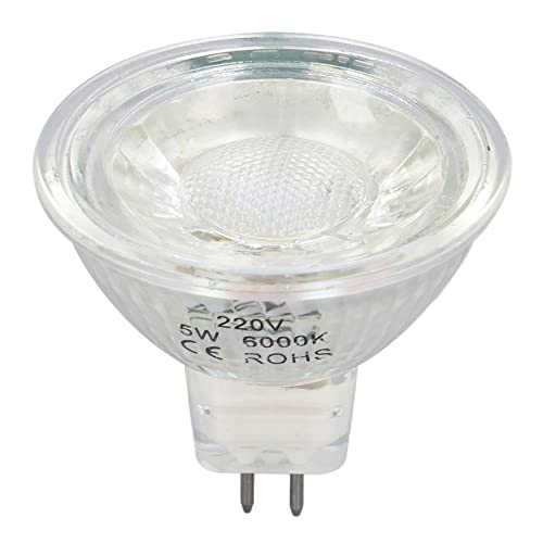 Marhynchus Bombilla de Luz LED 5W COB 220V Glass MR16 Bombilla de Luz de Punto Regulable para Dormitorio Sala de Estar(#1)