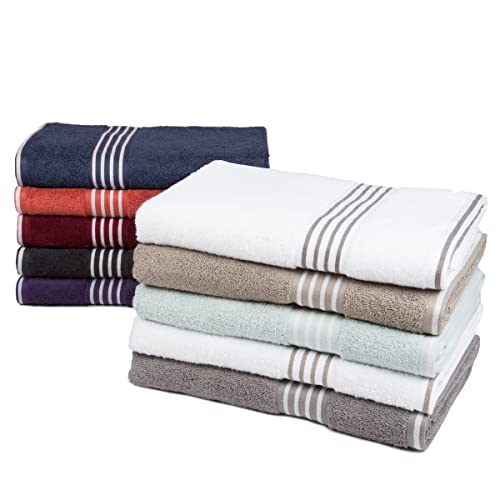 Lavish Home Rio 8 Piece 100% Cotton Towel Set - Black, Medium #TOP4