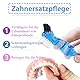 Zahnprothesendose Reinigungsset mit Prothesenbürste,Zahnprothesen Box Prothesenbehälter mit Hängender Sieb,Tragbar Gebissdose Zahnspangenbox Aufbewahrungsbox (Hellblau)