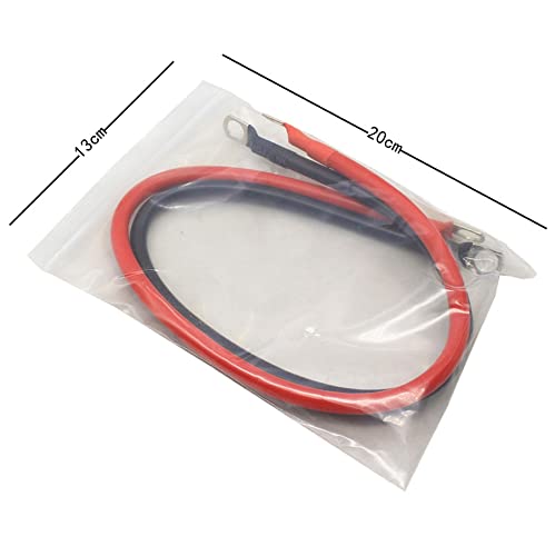 SWAWIS 2 Pezzi Cavi Batteria Auto M8 50cm, Cavo Batteria 35mm² 12V/24V Cavi Batteria con Terminali ad Anello per Solare Moto Auto Cavo di Terra della Batteria, Nero + Rosso