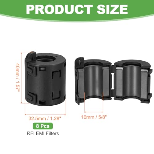 Supresión de ruido RFI EMI con anillo de ferrita para cables de 16mm 2