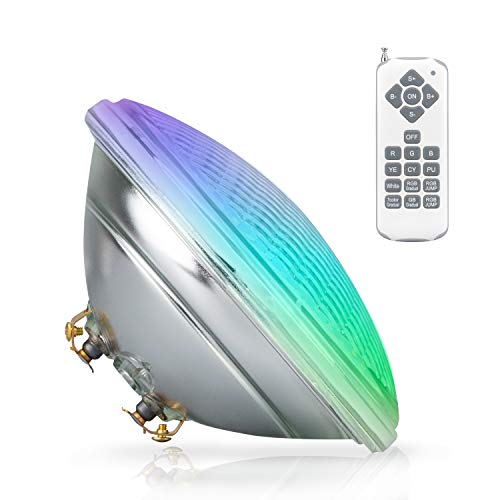 Popp®Nueva Bombilla Led Sumergible Par56 Decorativa Piscina Ip68 Vidrio Rgb 18W Mando No Incluido Fp56-18Rgb (18W, Rgb Multicolor)