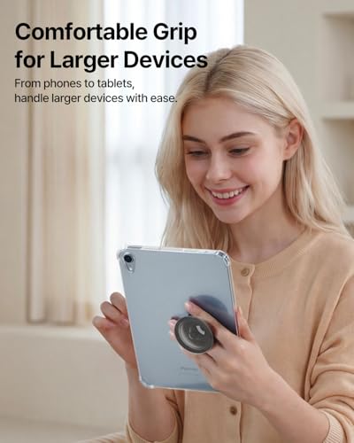 Image of Sinjimoru for MagSafe Phone Grip, Clear Soft Silicone Magnetic Finger Grip for iPhone 17 /16 /15 /14 /13, Comfortable One-Touch Holding, M-Tap Tok Clear Glitter