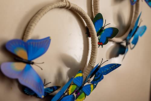 2-Pcs-Set Butterfly Dream Catcher, With 10 Butterflies,Dream Catcher Wall Decor,Wall Decoration, Bedroom Decoration,Home Decoration, Gifts For Mothers, Gifts For Friends, Gift For Women (Blue) #TOP1