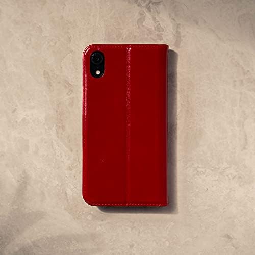 TORRO Phone Case Compatible With Apple iPhone XR Genuine Quality Leather Flip Cover With [Card Slots] [Horizontal Viewing Stand] [Durable Frame] 6.1 Inch 2018 Release (Red)