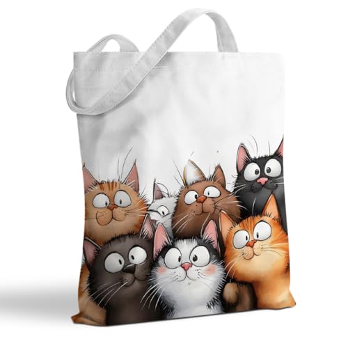Hanamiya Na Cute Cat Tote Bag, Cats Gift Handbag Funny Reusable Shopping