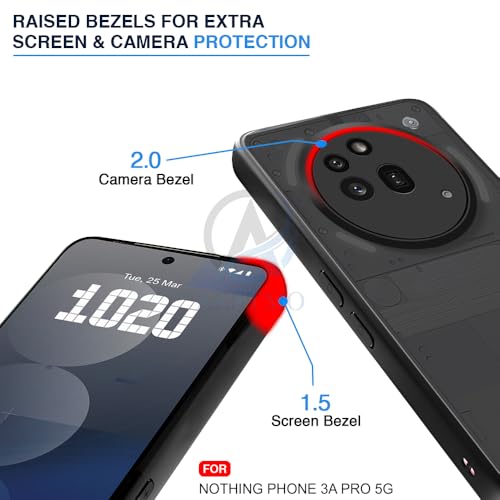 Image of AESTMO Nothing Phone 3A Pro 5G Back Cover | 360 Protection | Matte Frosted Hard Back Translucent | Bumper Case for Nothing Phone 3A Pro 5G (Smoke Black Matte PC+Black TPU Bumber)