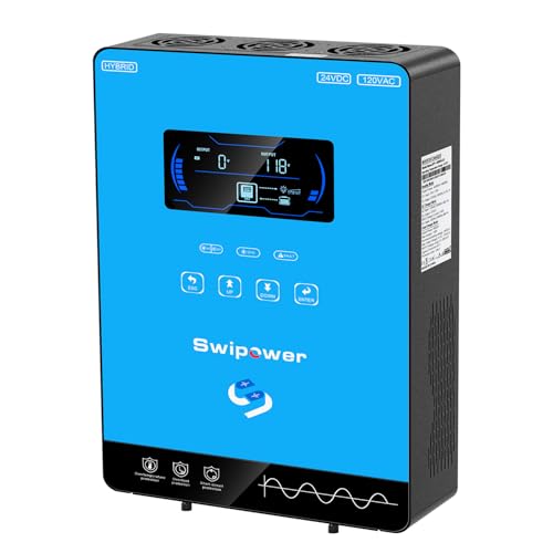 Xijia Hybrid Inverter 4000W Pure Sine Wave Power Inverter with 140A MPPT Solar Charger DC 24V to AC...