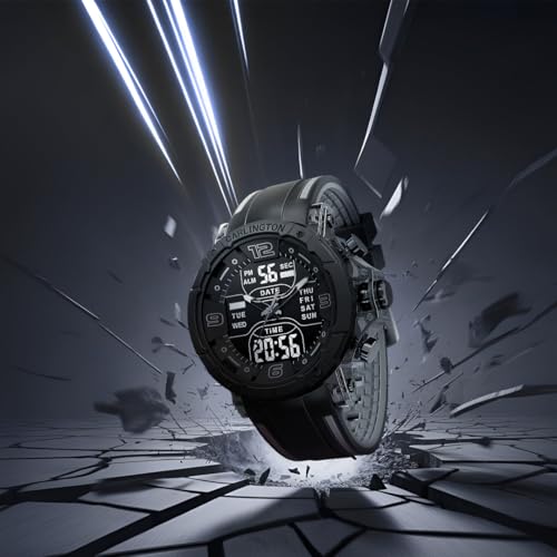 Image of Carlington Velocity Series Analog-Digital Sports Watches for Men and Boys with Alarm, Stopwatch, Backlit Display, Dualtime, Silicone Rubber Strap, Water & Shock Resiatant - CT 8140