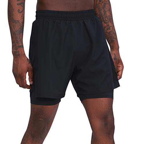 Ajcoflt Calças esportivas 2 em 1 masculinas de secagem rápida Calças curtas para basquete.
