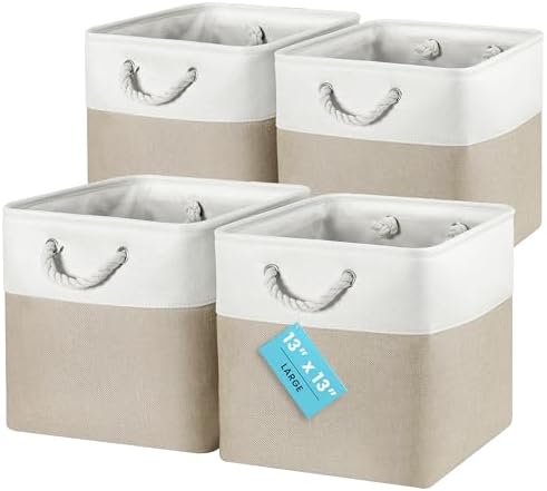 OrganiHaus Aufbewahrungsbox 33x33x33 cm 4er-Set, Aufbewahrungsbox Stoff, Kallax Boxen, Faltbare Regalkorb, Ablagekörbe für das Kinderzimmer, Körbe für Kallax, Aufbewahrungswürfel B