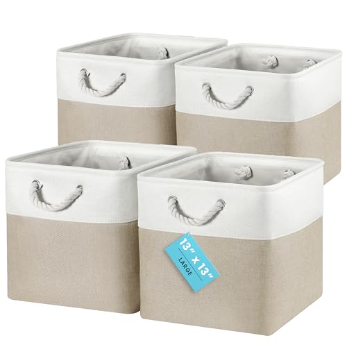 OrganiHaus Aufbewahrungsbox 33x33x33 cm 4er-Set, Aufbewahrungsbox Stoff,...