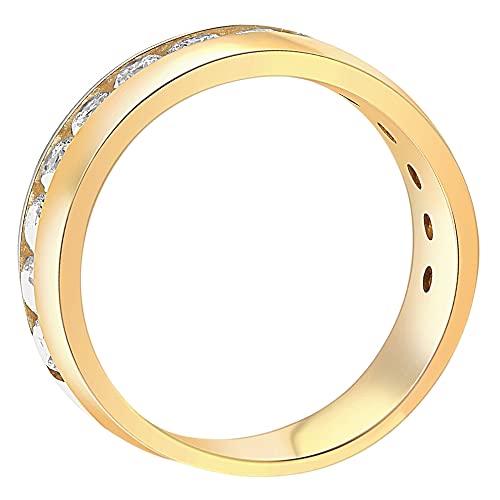P3 Pompeii3 1 1/2 Ct Mens Lab Grown Diamond Wedding Ring Yellow Gold Anniversary Polish Band - Size 7 #TOP3
